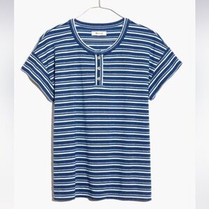 Madewell Brother Henley in Indigo Stripe